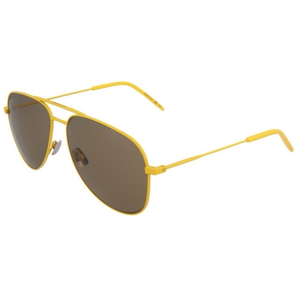 NWT Saint Laurent Yellow Aviator Sunglasses with Case